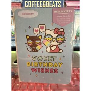 Hello Kitty Happy Birthday Card Set Matching Envelope Oversize Seal 2024 Sanrio